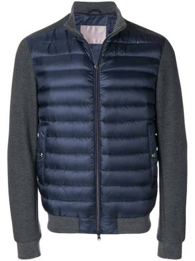 Herno Contrast Zipped Padded Jacket - Blue