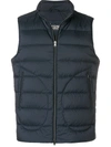 Herno Legend Zipped Gilet In Blue