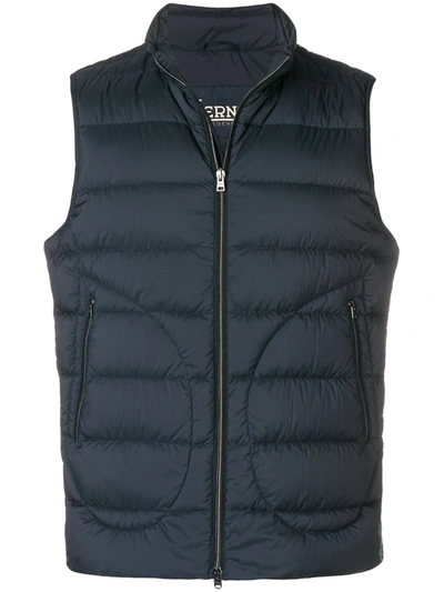 Herno Legend Zipped Gilet In Blue