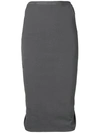 Rick Owens Skinny Pencil Skirt In Grey