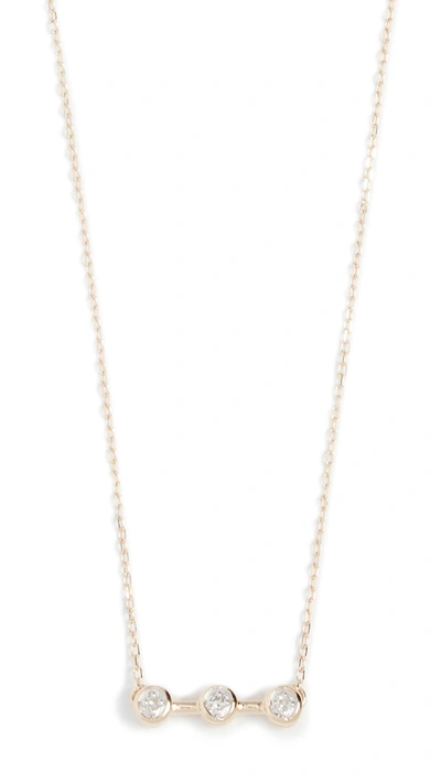 Adina Reyter 14k Gold Three Diamond Necklace In Yellow Gold