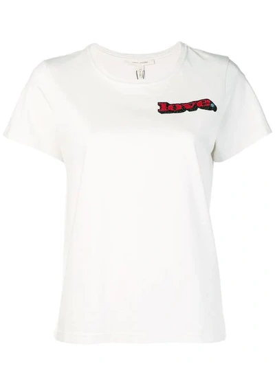 Marc Jacobs Crystal-embellished Love T-shirt In 197 Ivoryred