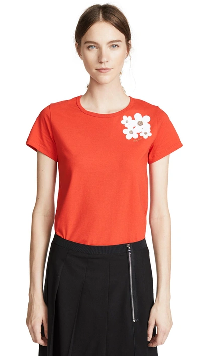 Marc Jacobs Daisy Tee In Red