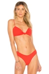 Minimale Animale The Lagoon Bandeau Rib Bikini Top In Cherry Bomb