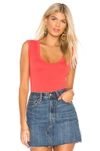 Velvet By Graham & Spencer Estina Tank In Coral. In Chili