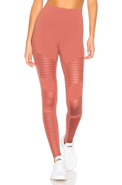 Alo Yoga High Waist Moto Legging In Rose