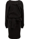 Aganovich Knotted Waist Dress In Black