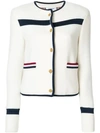 Thom Browne Wool Knit Crewneck Jacket In White