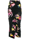 Preen By Thornton Bregazzi Ruched Floral Skirt - Black