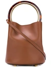 Marni Pannier Leather Bucket Bag In Brown