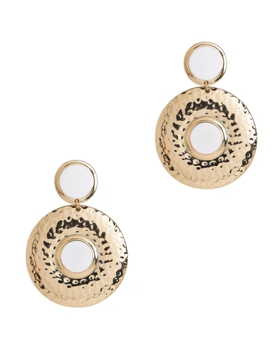 Tuleste Market Double Shield White Earrings