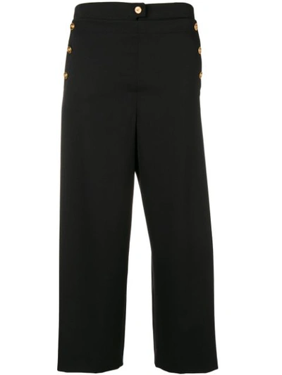 Versace Button Embellished Culottes In Black