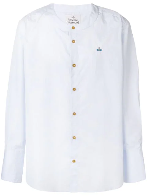 Vivienne Westwood Round Neck Button Shirt In Blue | ModeSens