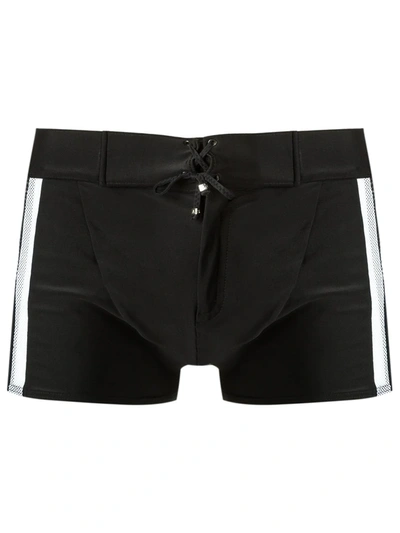 Amir Slama Mesh Panelled Trunks In Black