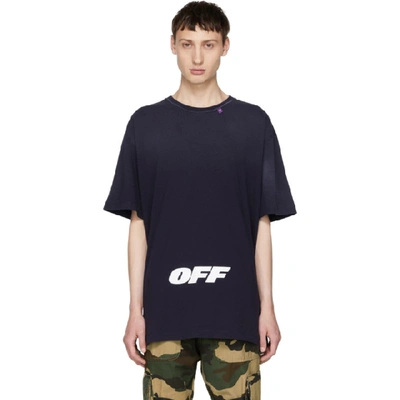 Off-white Printed Relaxed T-shirt In Blue