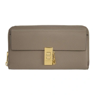 Chloé Chloe Grey Long Drew Flap Wallet In 23w Mottygr