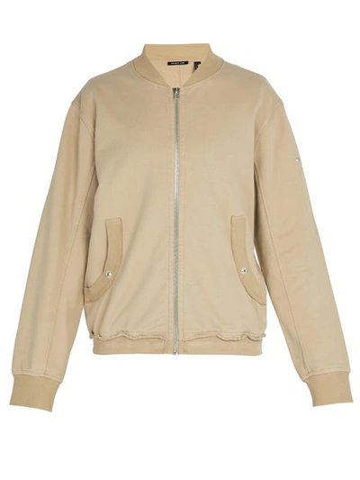Helmut Lang Distressed Cotton Bomber Jacket In Neutrals