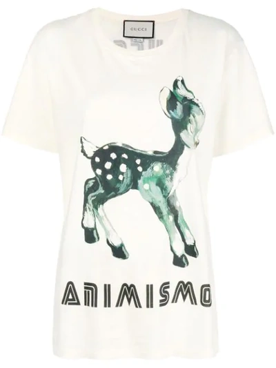Gucci Bambi Animismo T-shirt In Neutrals