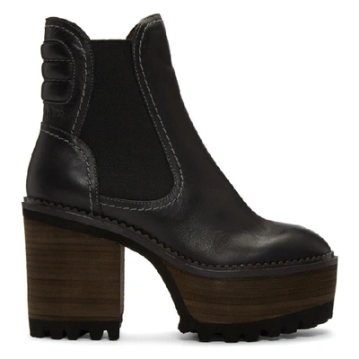 See By Chloé See By Chloe Black Erika Heeled Boots In 999 Nero