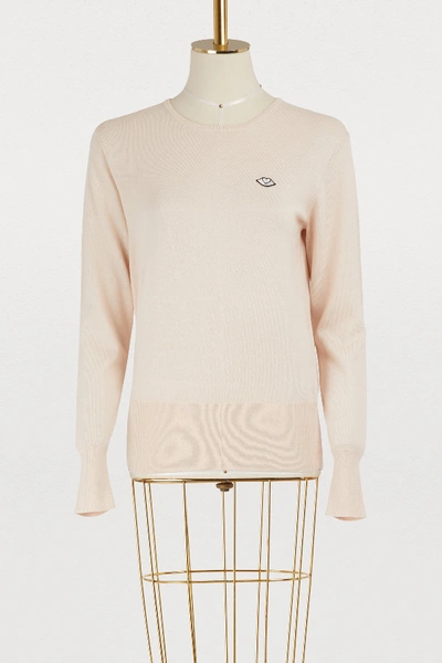 See By Chloé See By Chloe Pink Thin Crewneck Sweater In Ivory Rose