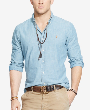 ralph lauren men's chambray shirt