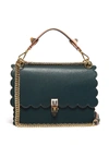 Fendi Kan I Leather Cross-body Bag In Dark Green