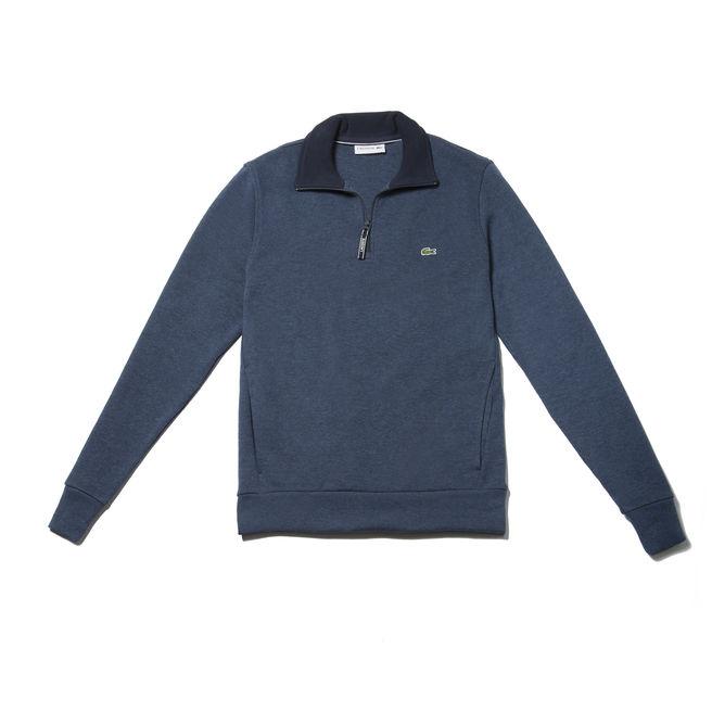 Lacoste Men's Flat Ribbed Zippered Stand-up Collar Sweatshirt In Anchor  Chine/navy Blue | ModeSens