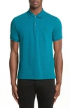 Burberry Short-sleeve Oxford Polo Shirt, Green In Pine Green