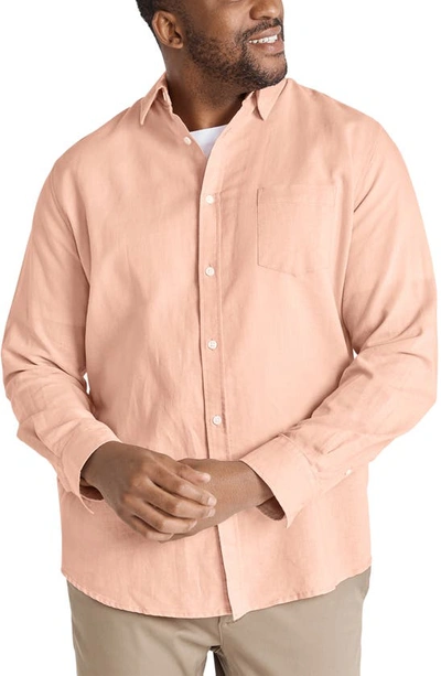 Johnny Bigg Anders Linen Blend Button-up Shirt In Dusk