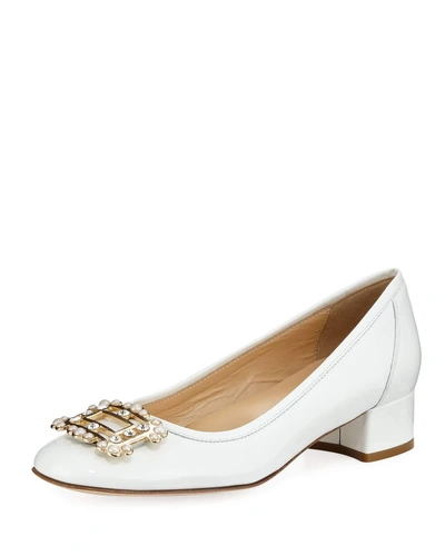 Sesto Meucci Heda Pearly Embellished Pumps, White