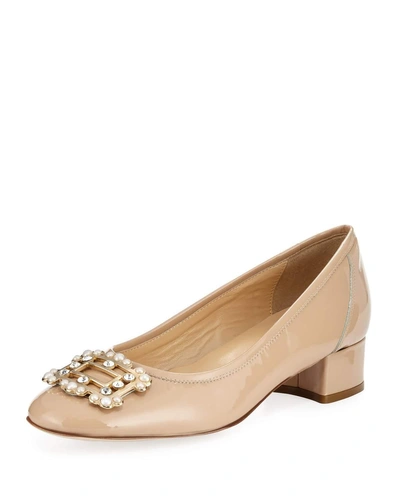 Sesto Meucci Heda Pearly Embellished Pumps, Ecru