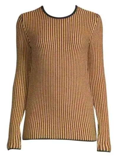 Derek Lam Stripe-knit Wool Sweater In Yellow Multi
