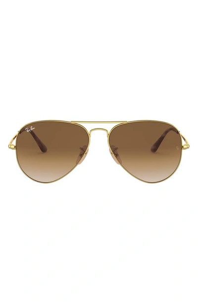 Ray Ban 55mm Gradient Pilot Sunglasses In Gold