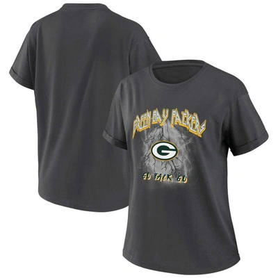 Wear By Erin Andrews Charcoal Green Bay Packers Boyfriend T-shirt