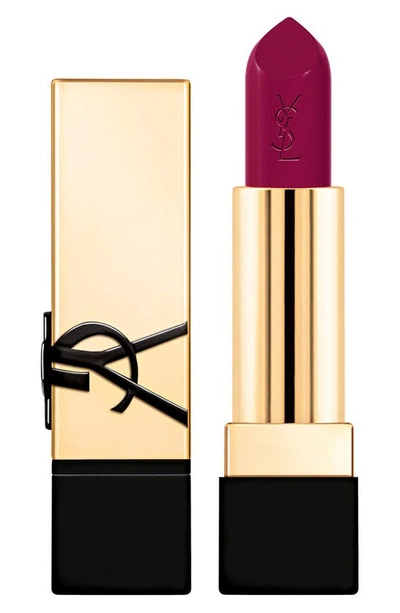 Saint Laurent Rouge Pur Couture Caring Satin Lipstick With Ceramides In Liberated Plum