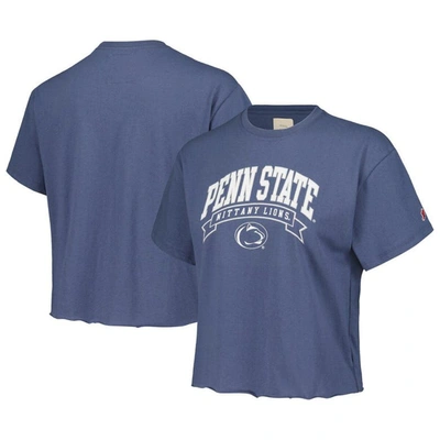 League Collegiate Wear Navy Penn State Nittany Lions Banner Clothesline Cropped T-shirt