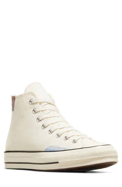 Converse Gender Inclusive Chuck Taylor® All Star® 70 High Top Sneaker In Egret/ Light Blue/ Tawny Owl