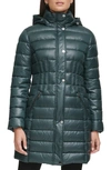 Guess Water-resistant Hooded Quilted Puffer Jacket In Spruce