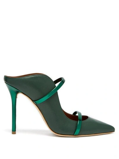 Malone Souliers Maureen Leather Mules In Green