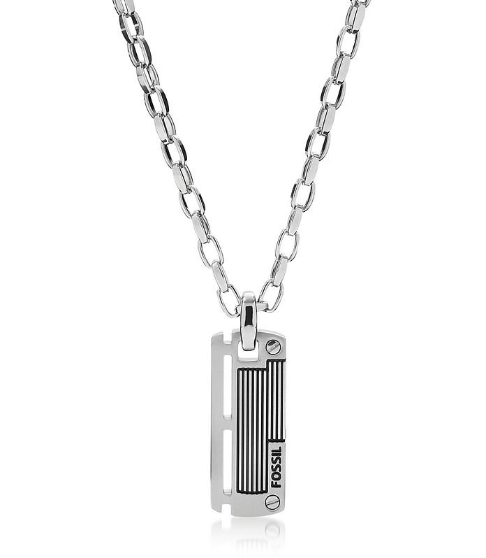 Fossil Mens Dress Stainless Steel Men's Necklace In Silver ModeSens