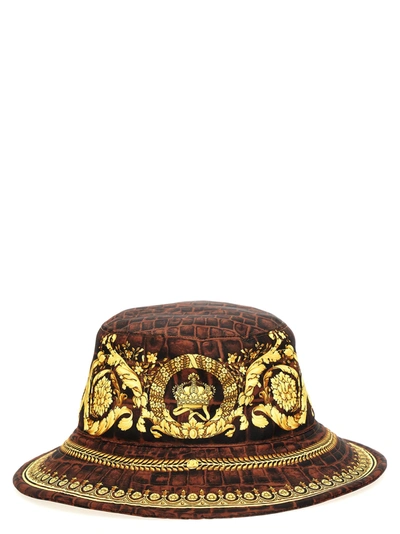Versace Baroccodile Bucket Hat In Multicolour