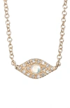 Ef Collection Evil Eye Diamond & Sapphire Pendant Necklace In Yellow Gold/ Opal