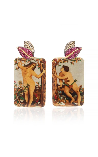 Silvia Furmanovich Marquetry Adam & Eve Earrings In Neutral