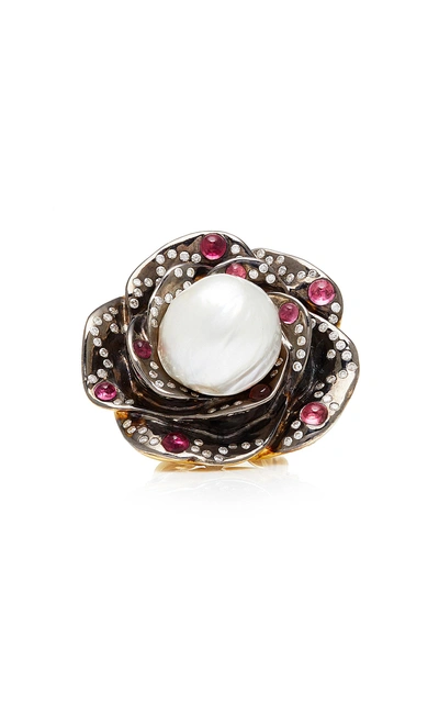 Sylvie Corbelin One-of-a-kind Pearl Flower Ring In White