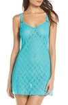 B.tempt'd By Wacoal 'lace Kiss' Chemise In Peacock Blue