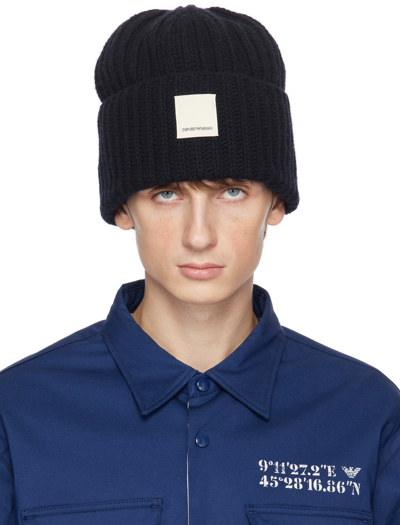 Emporio Armani Beanie In Blue