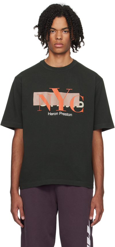 Heron Preston Nyc Censored T-shirt In Black Orange