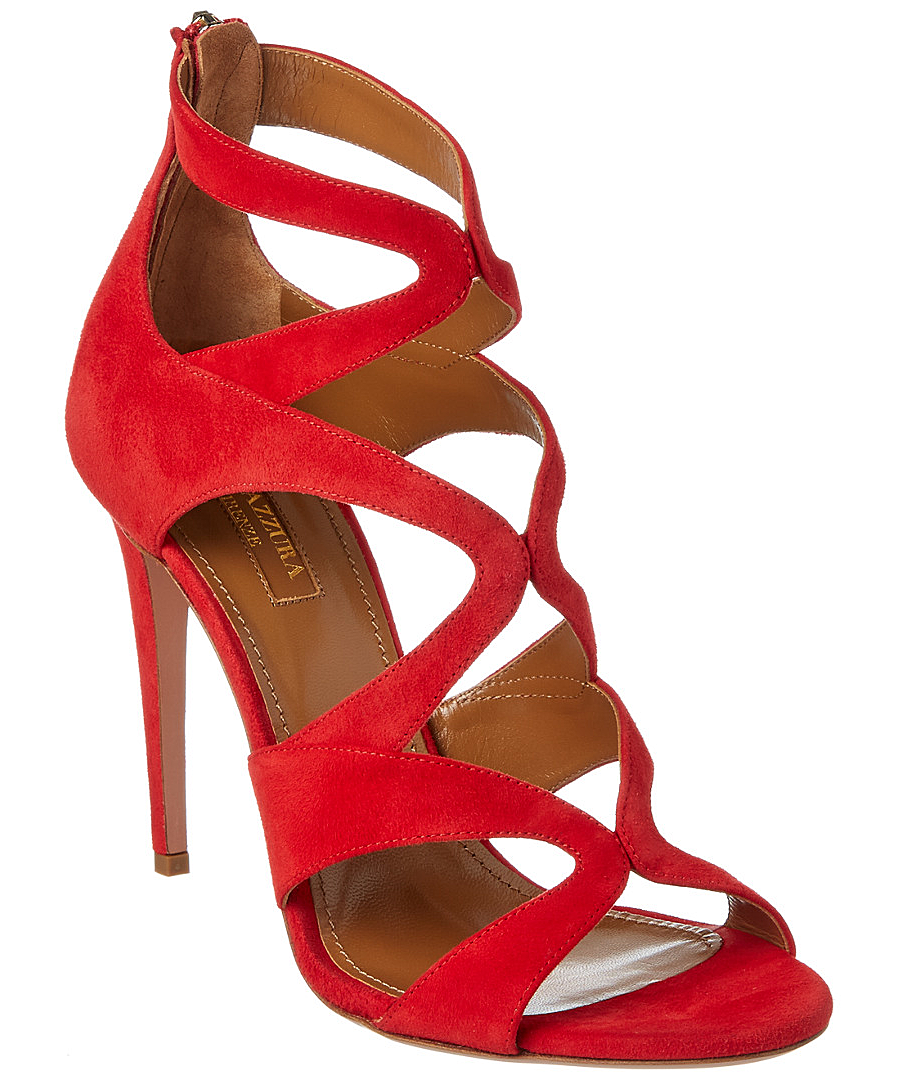 Aquazzura Melissa 105 Suede Sandal' In Red | ModeSens