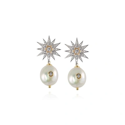 Apples & Figs Celestial Pearl & Star Earrings