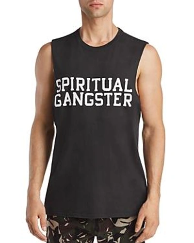 Spiritual Gangster Varsity Muscle Tank In Vintage Black